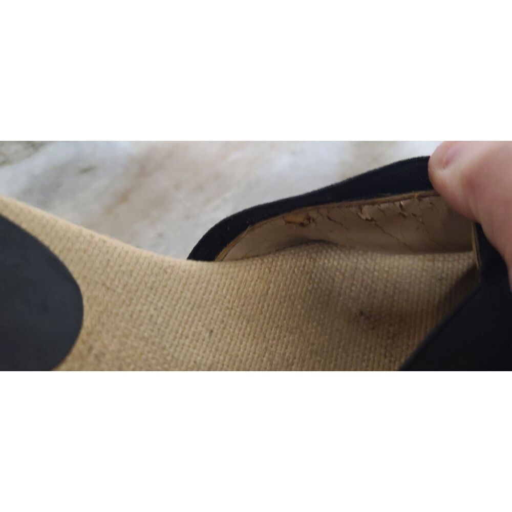 Adrienne Vittadini Black/Tan Wedge Espadrilles Size 9 - Picture 5 of 7